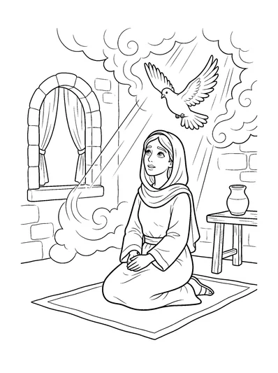 Luke 1:35 Coloring Page