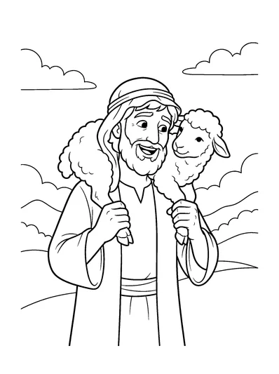 Luke 15:4-5 Coloring Page