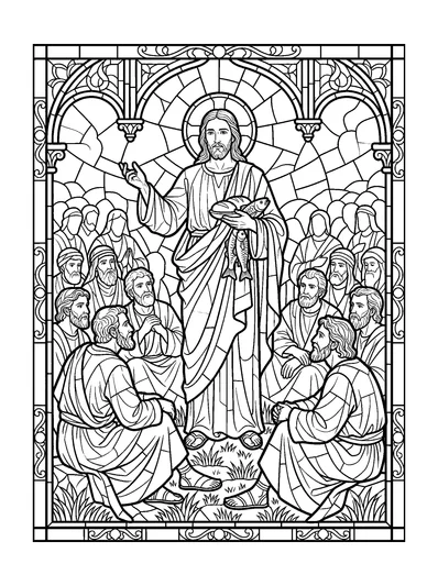 John 6:10-11 Coloring Page
