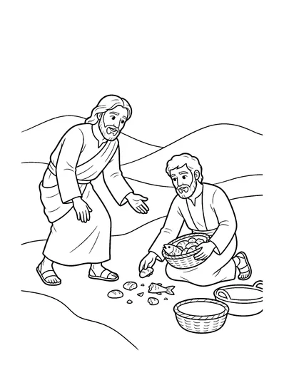 John 6:12-13 Coloring Page