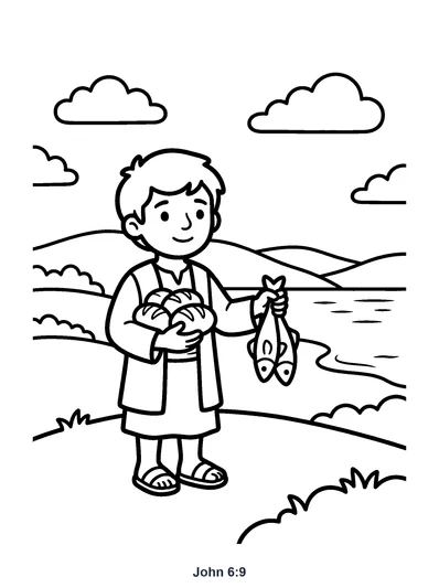 John 6:9 Coloring Page