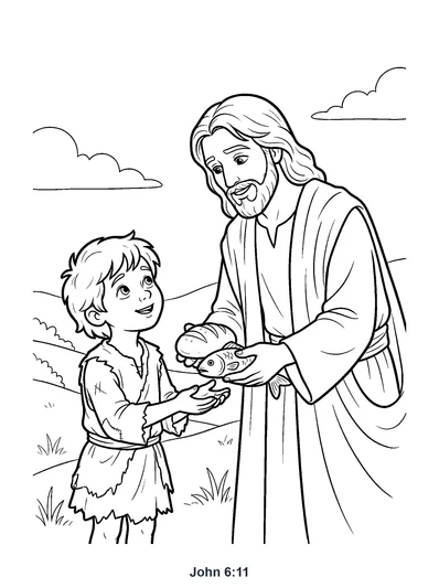 John 6:11 Coloring Page