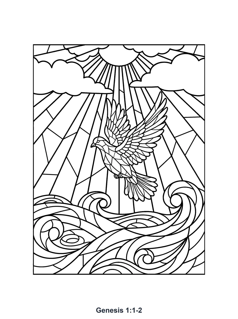 Genesis 1:1-2 Coloring Page