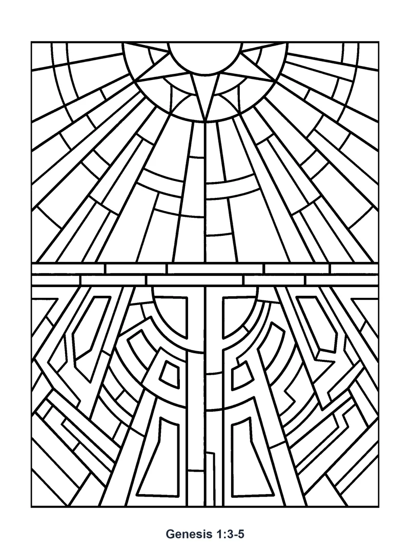Genesis 1:3-5 Coloring Page