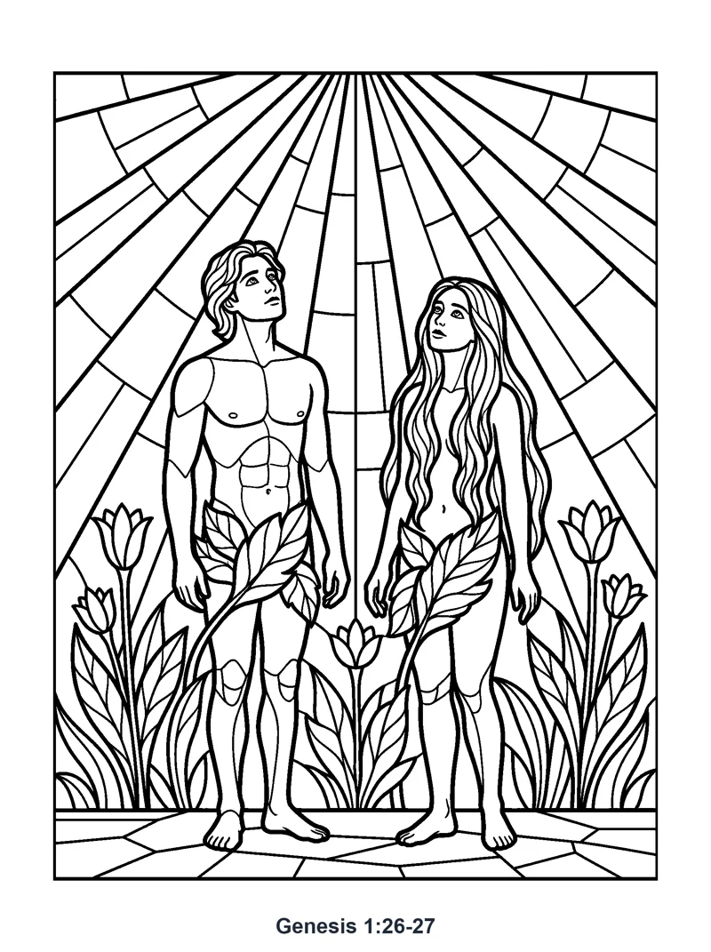 Genesis 1:26-27 Coloring Page