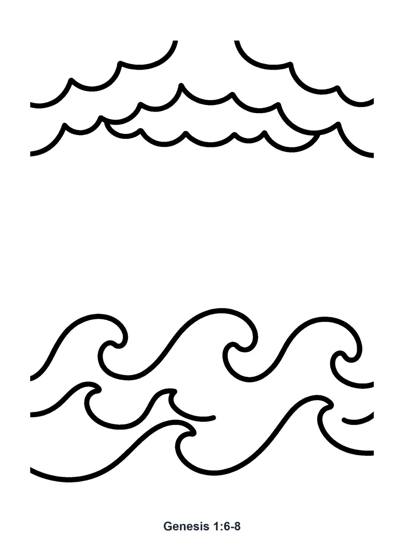 Genesis 1:6-8 Coloring Page