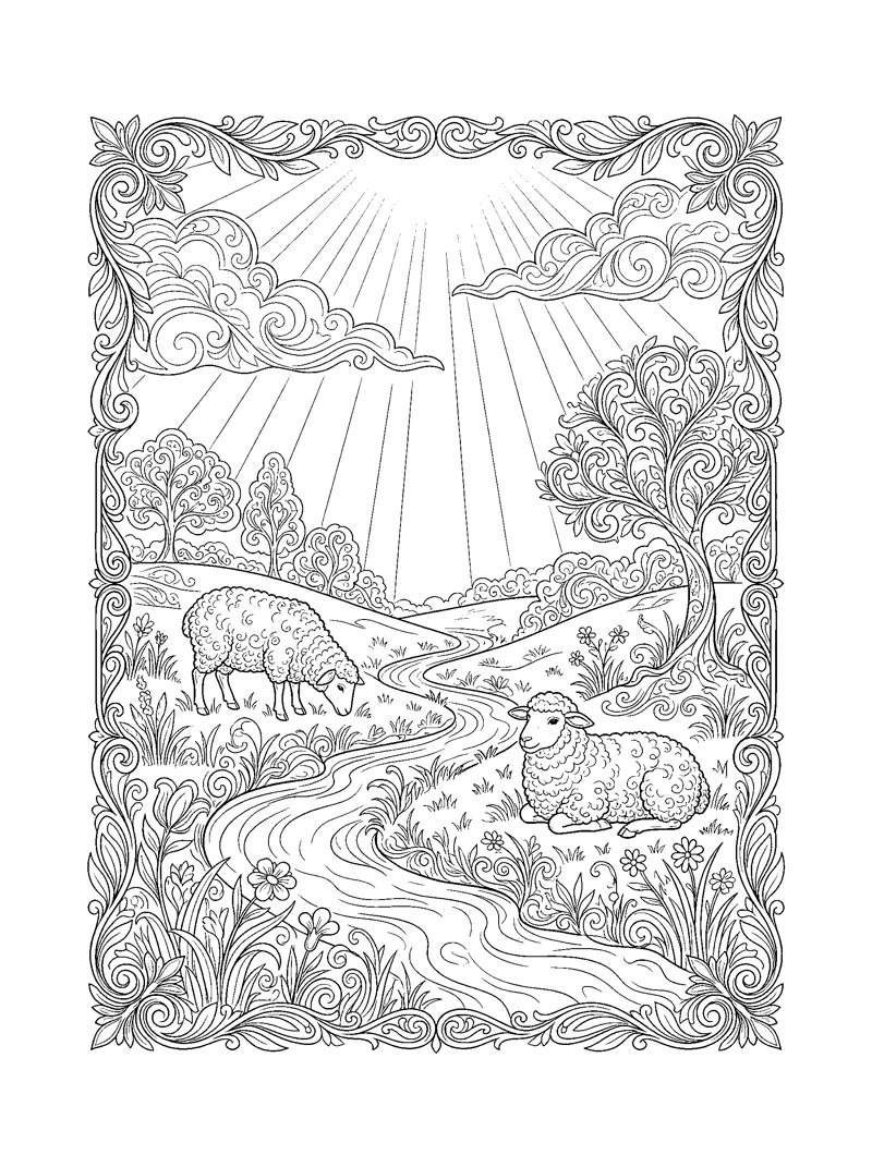 Psalm 23:1 Coloring Page