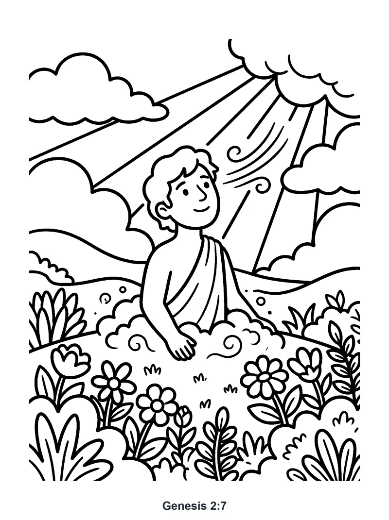 Genesis 2:7 Coloring Page