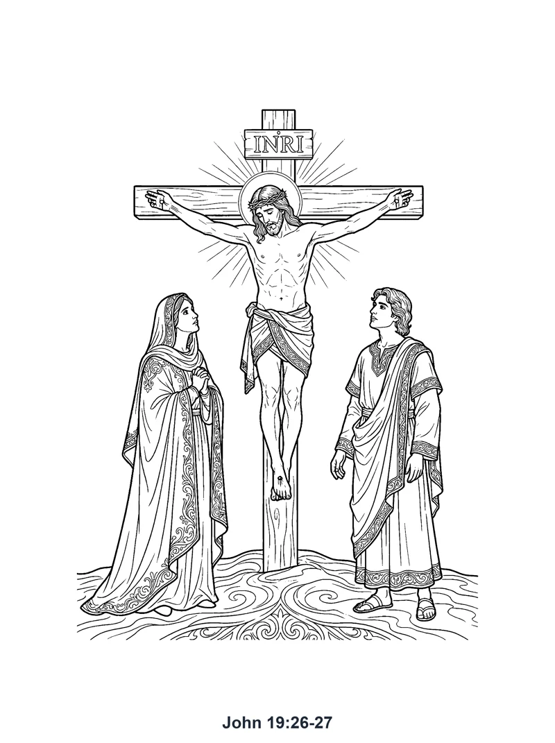 John 19:26-27 Coloring Page