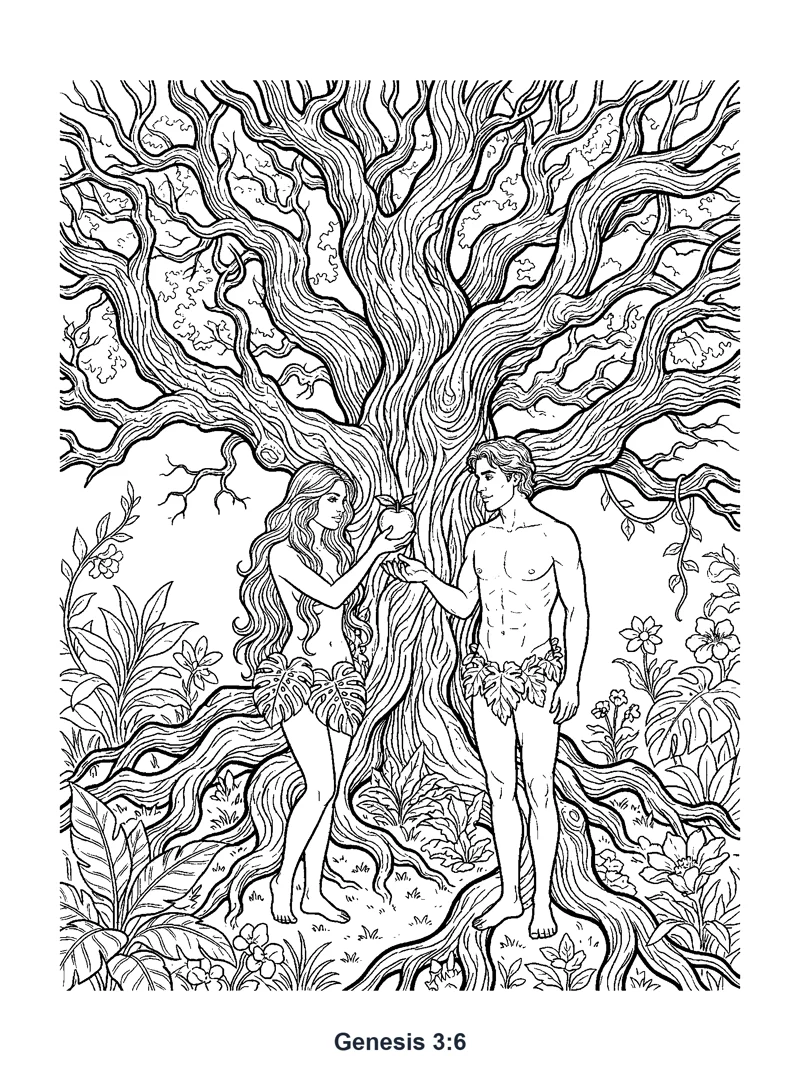 Genesis 3:6 Coloring Page