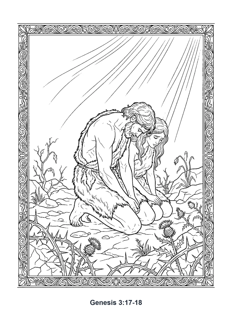 Genesis 3:17-18 Coloring Page