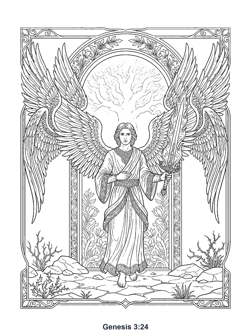 Genesis 3:24 Coloring Page
