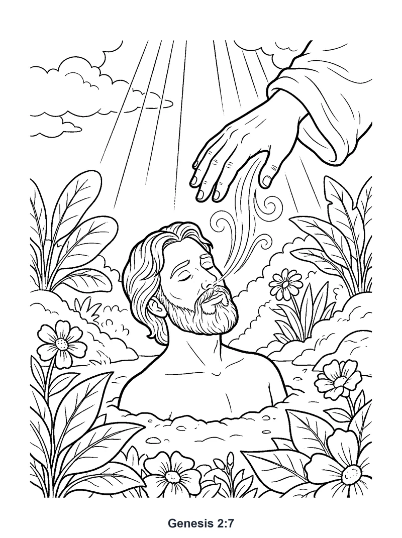Genesis 2:7 Coloring Page