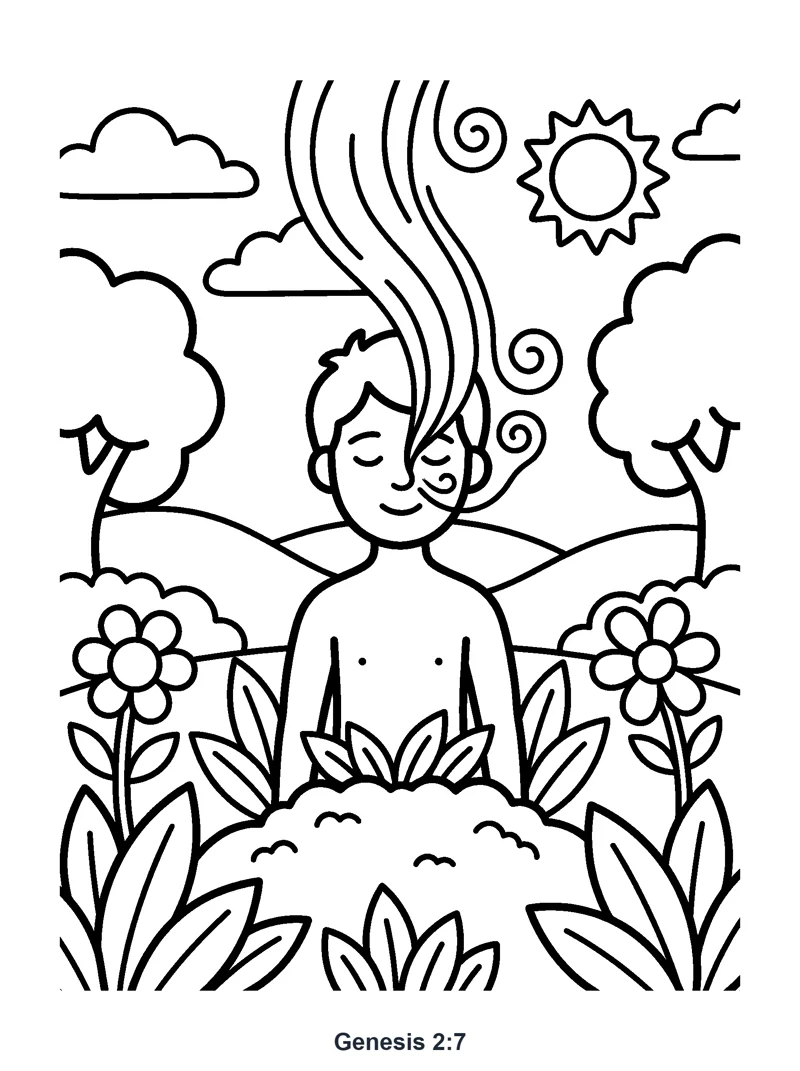 Genesis 2:7 Coloring Page