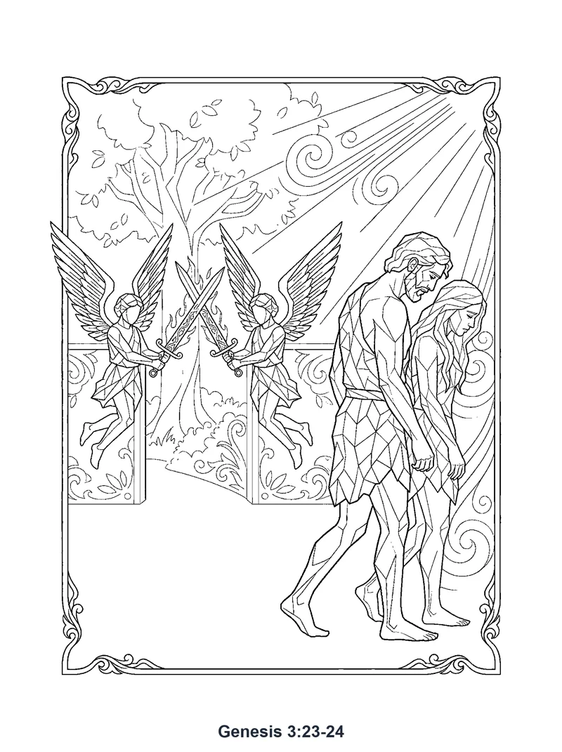 Genesis 3:23-24 Coloring Page