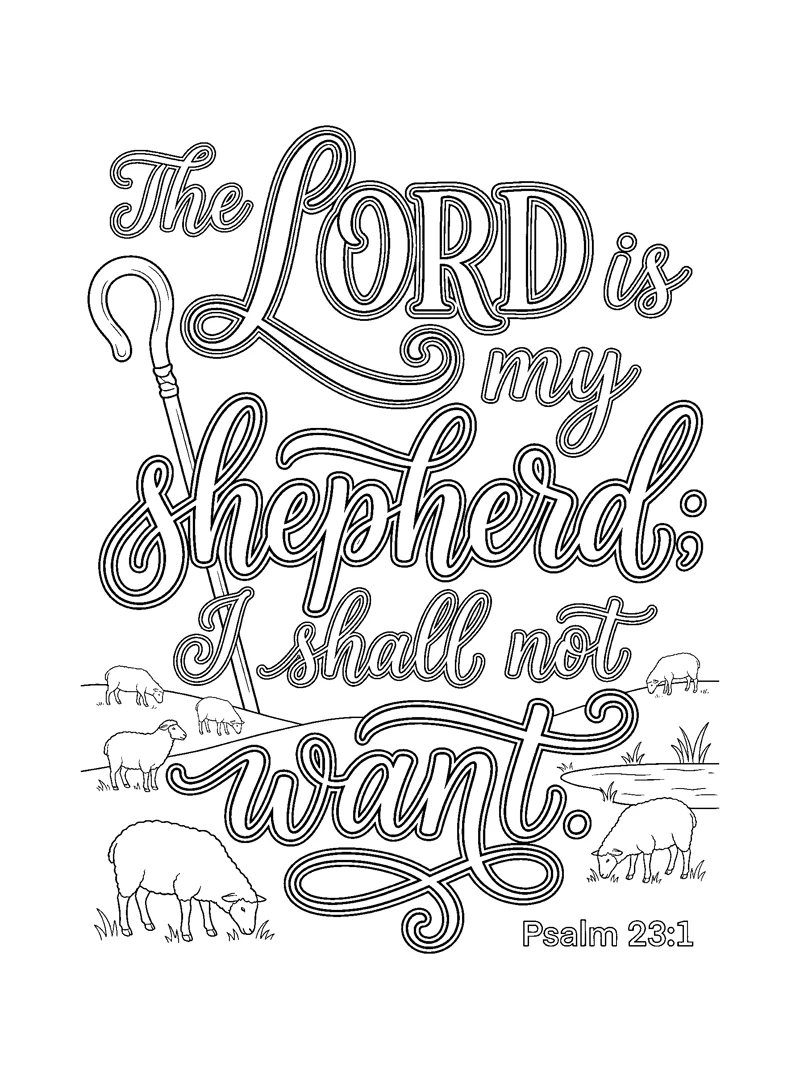 Psalm 23:1 Coloring Page