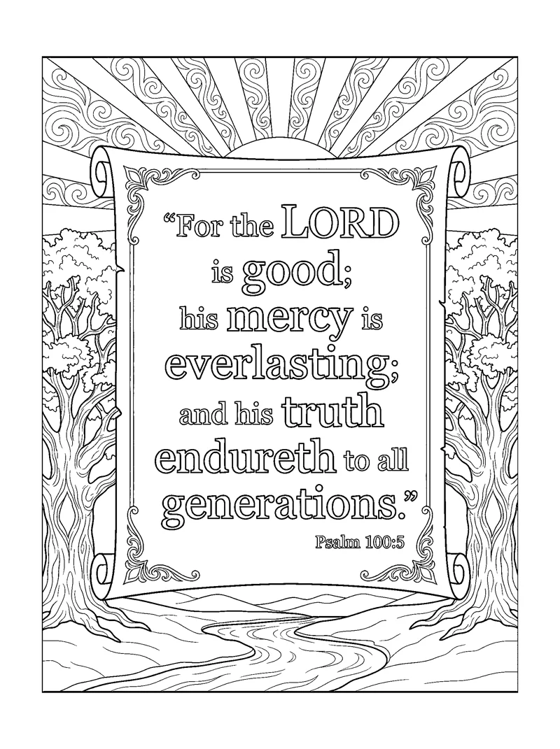 Psalm 100:5 Coloring Page