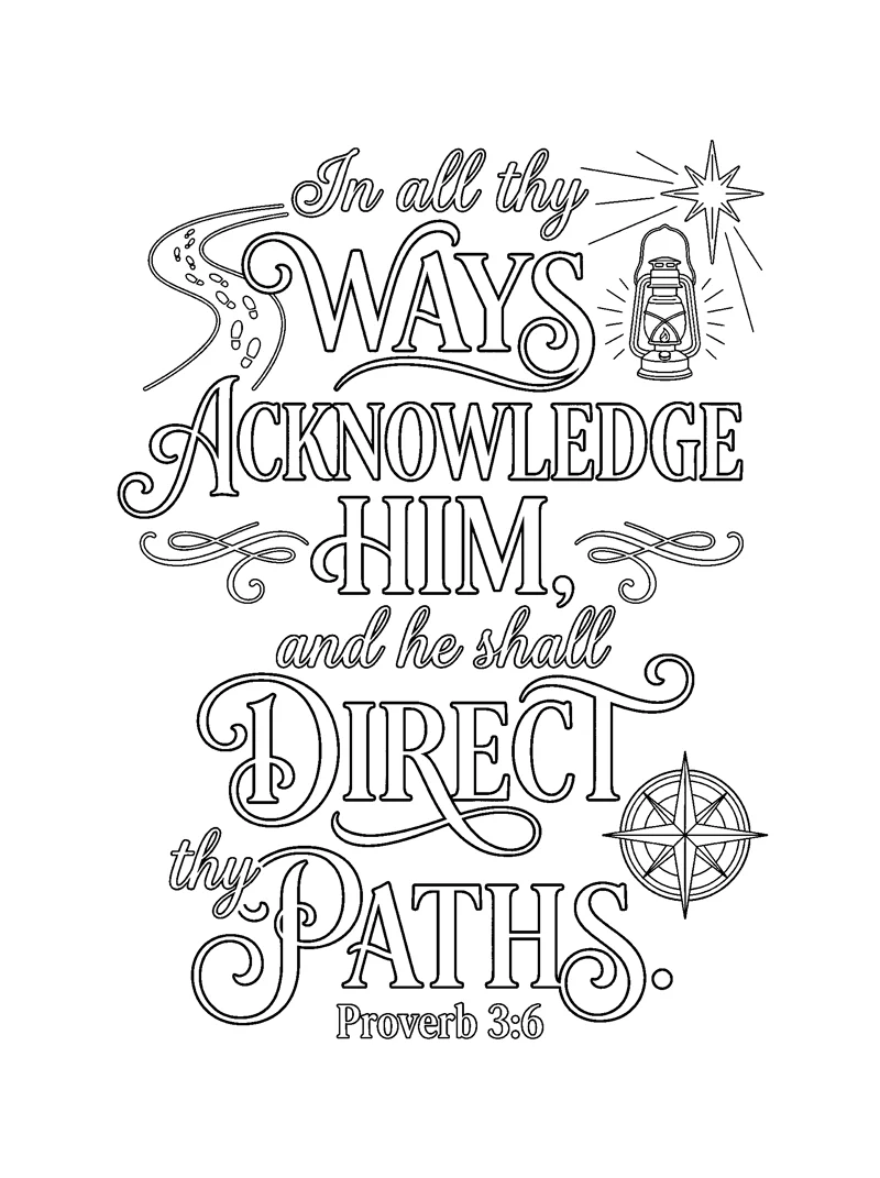 Proverbs 3:6 Coloring Page