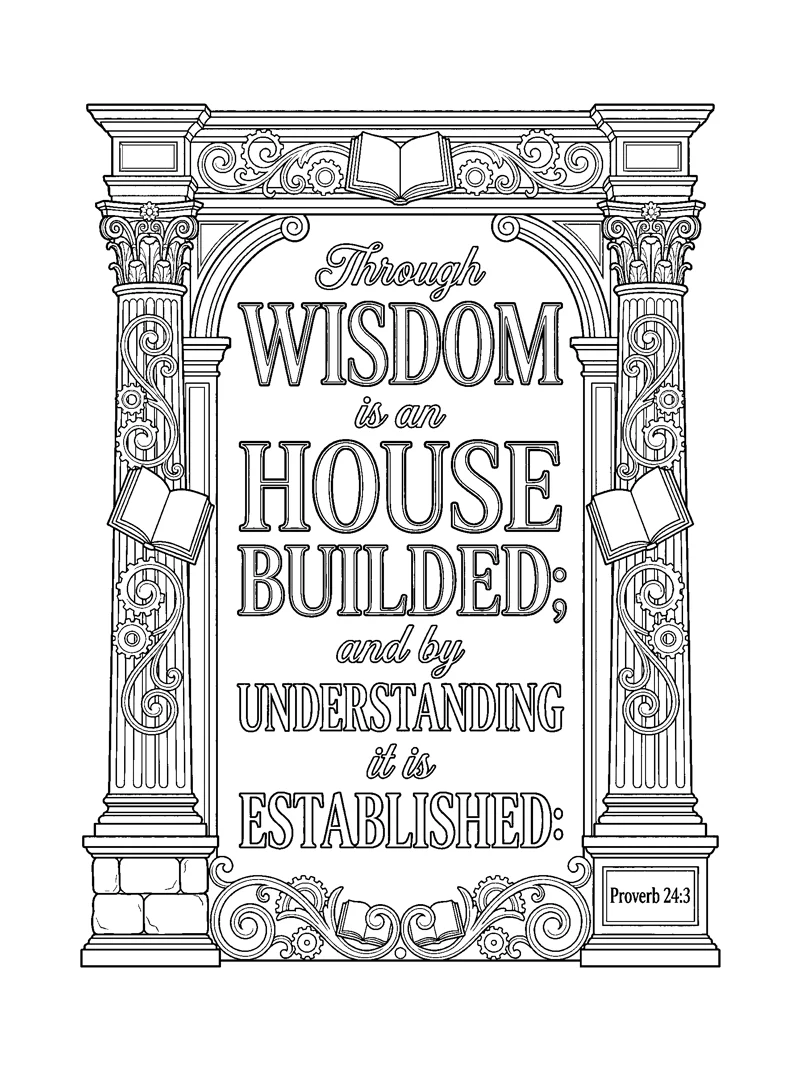 Proverbs 24:3 Coloring Page