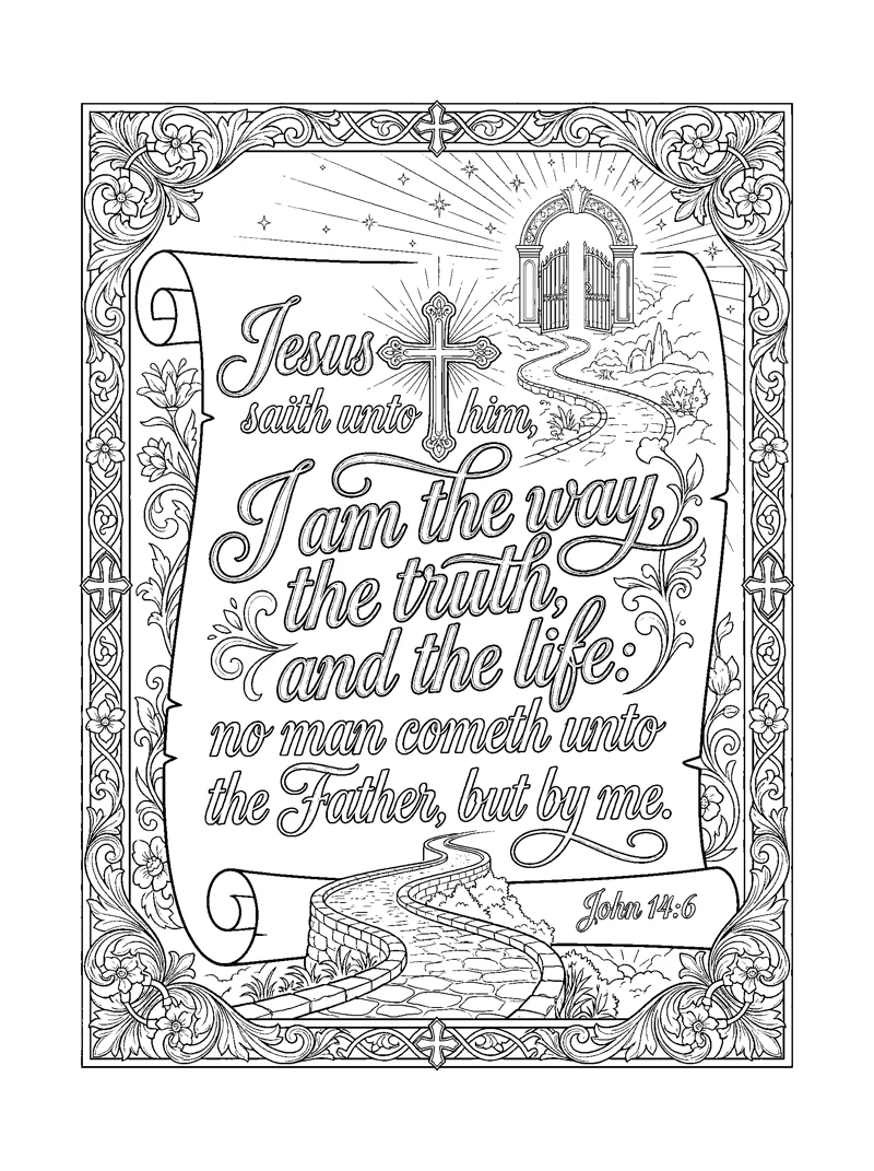 John 14:6 Coloring Page