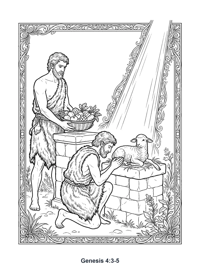 Genesis 4:3-5 Coloring Page