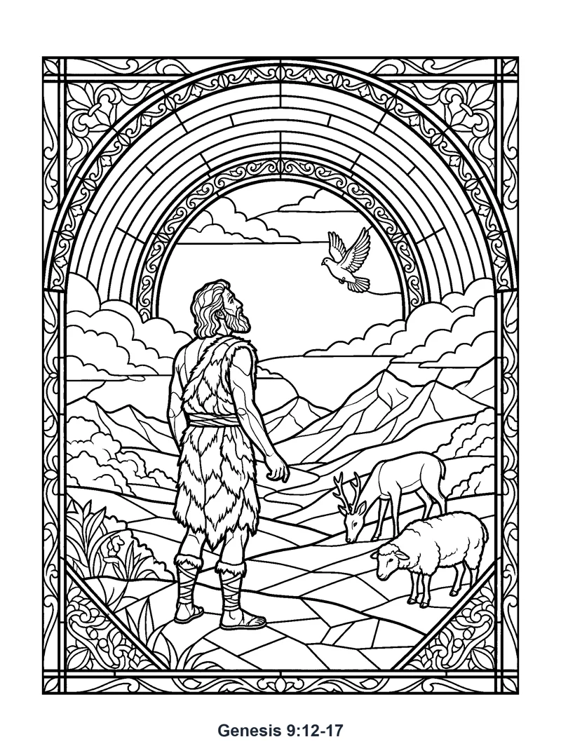 Genesis 9:12-17 Coloring Page