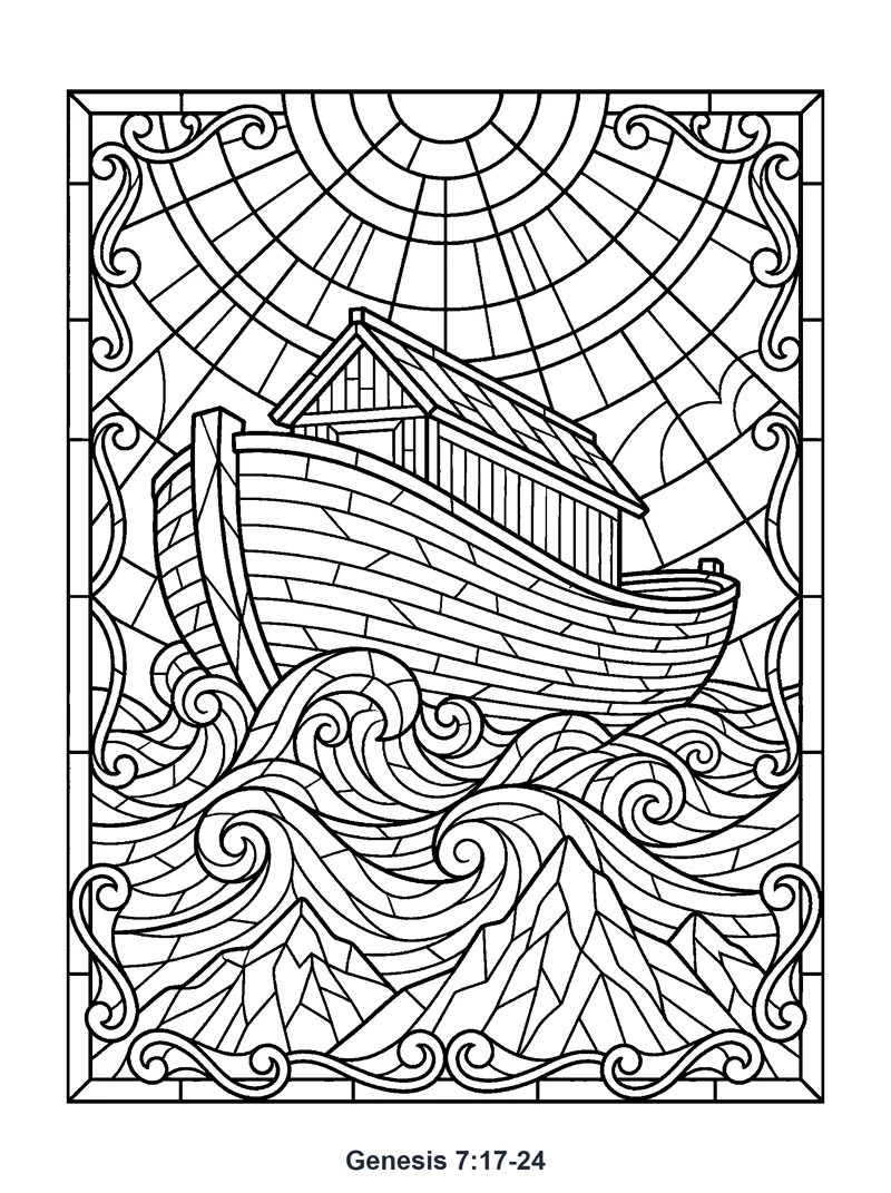 Genesis 7:17-24 Coloring Page