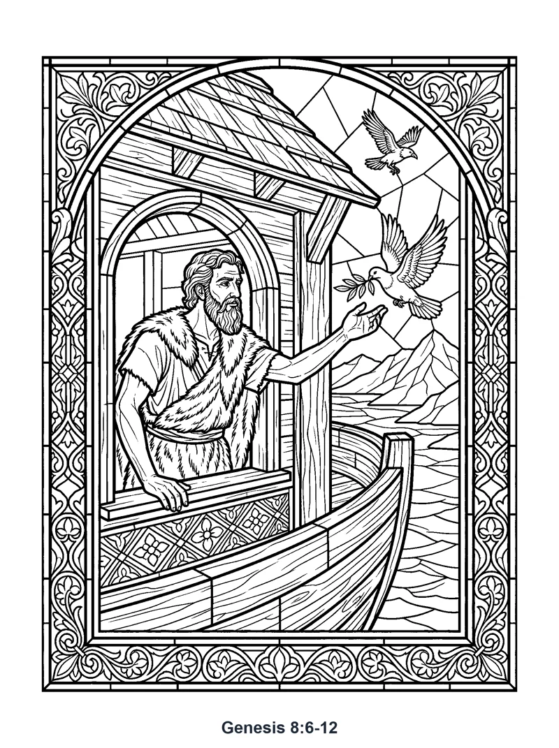 Genesis 8:6-12 Coloring Page