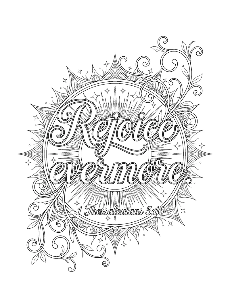 1 Thessalonians 5:16 Coloring Page