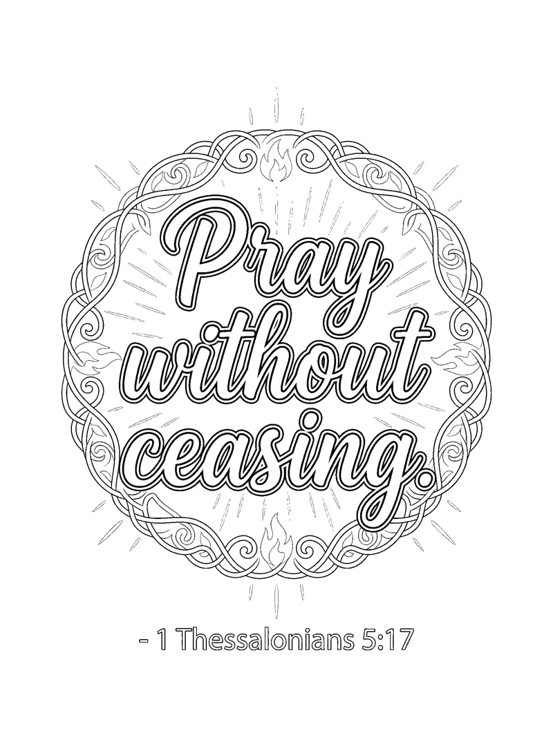1 Thessalonians 5:17 Coloring Page