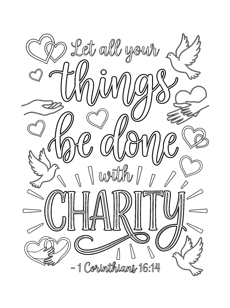 1 Corinthians 16:14 Coloring Page