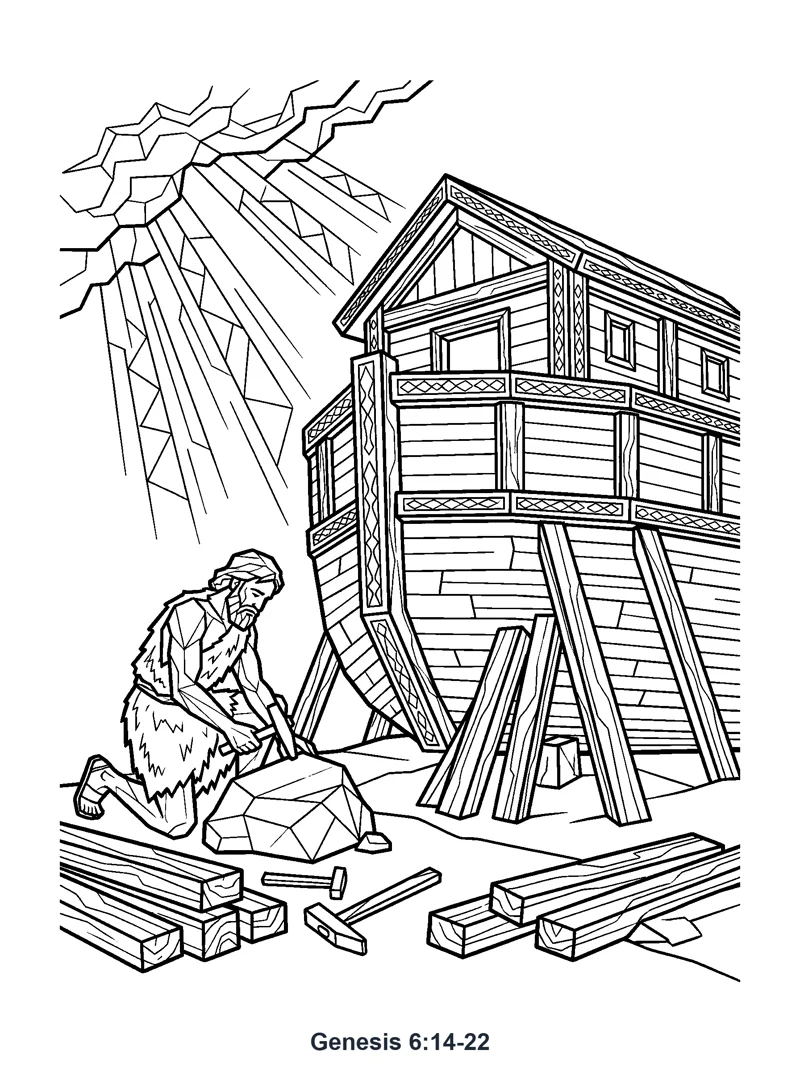 Genesis 6:14-22 Coloring Page
