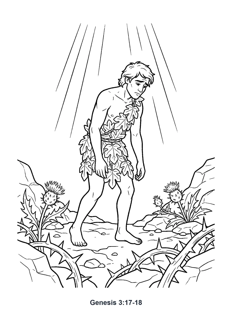 Genesis 3:17-18 Coloring Page