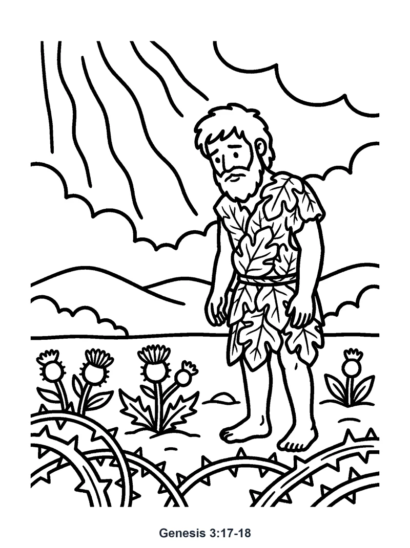 Genesis 3:17-18 Coloring Page