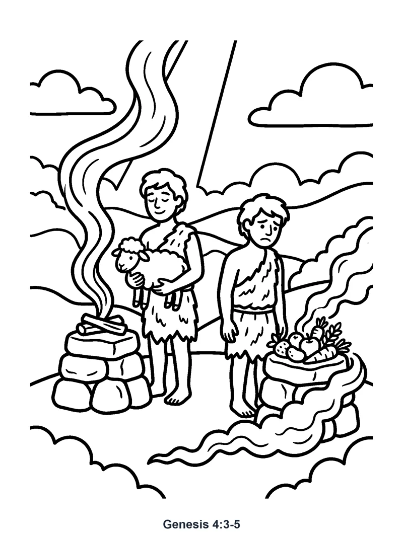 Genesis 4:3-5 Coloring Page
