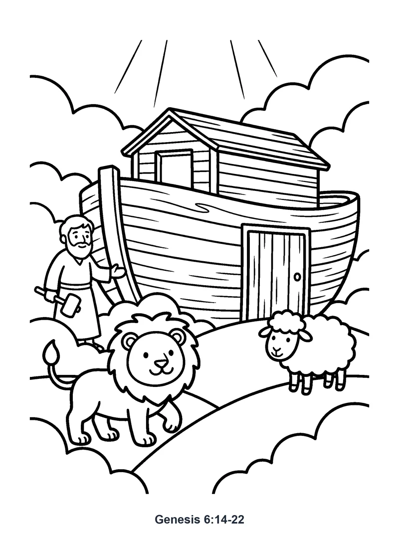 Genesis 6:14-22 Coloring Page