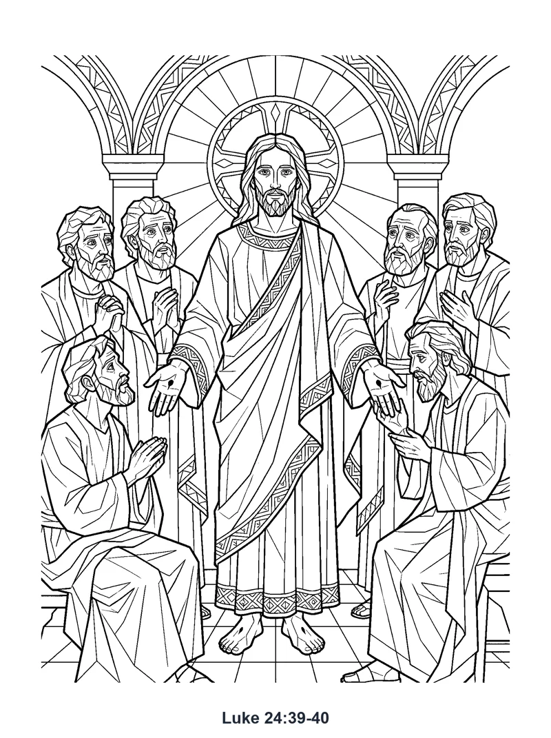 Luke 24:39-40 Coloring Page