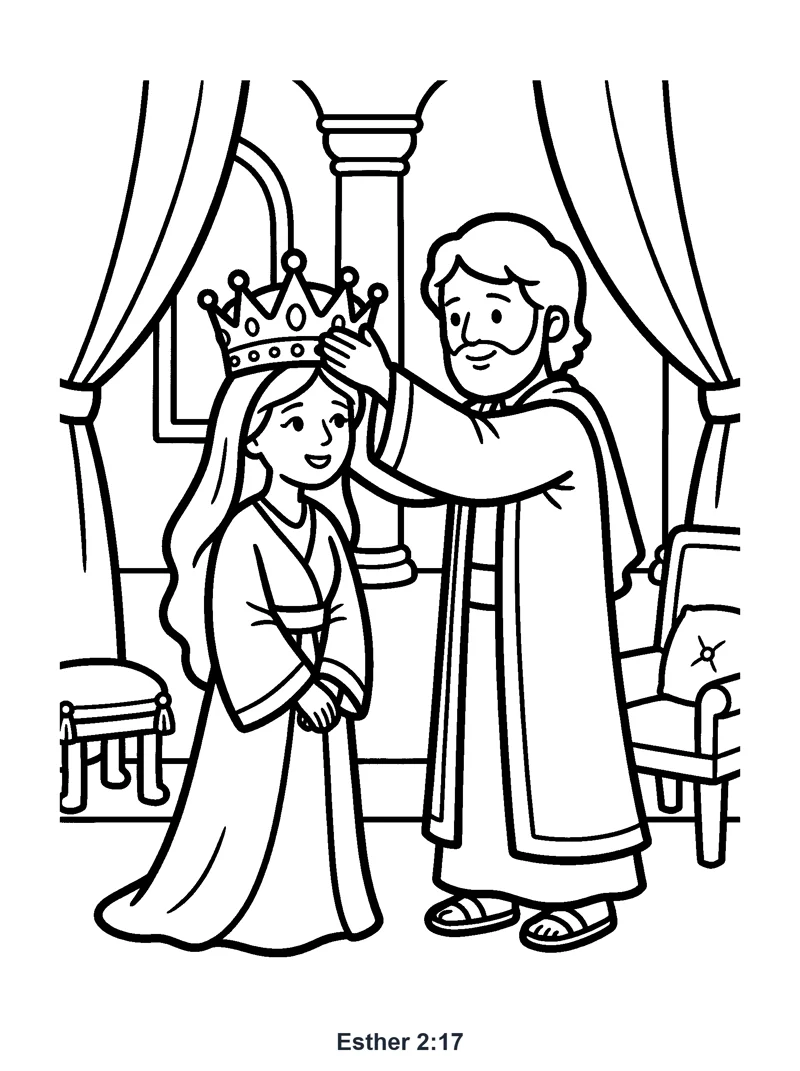 Esther 2:17 Coloring Page