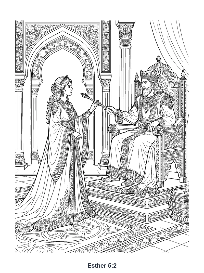Esther 5:2 Coloring Page