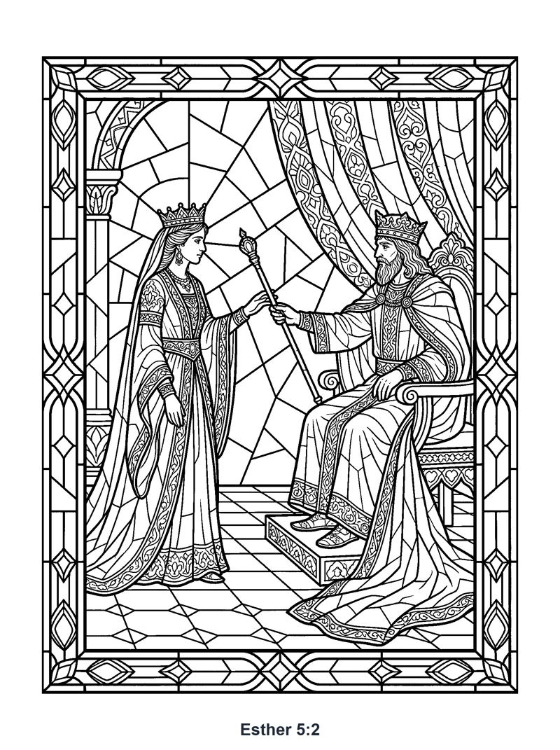 Esther 5:2 Coloring Page