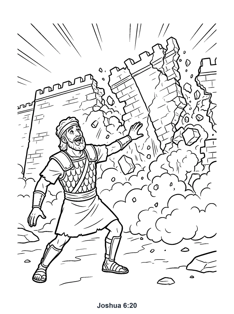 Joshua 6:20 Coloring Page