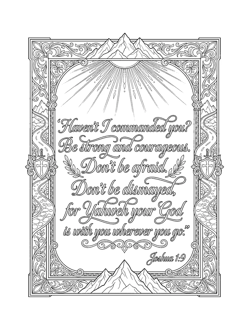 Joshua 1:9 Coloring Page