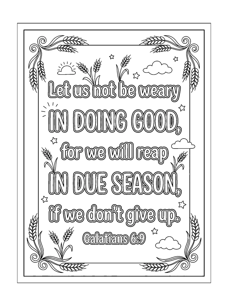 Galatians 6:9 Coloring Page