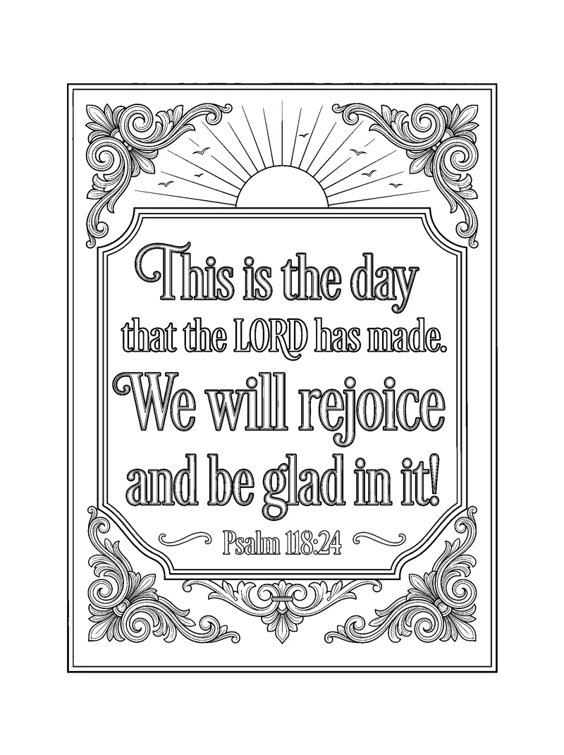 Psalm 118:24 Coloring Page