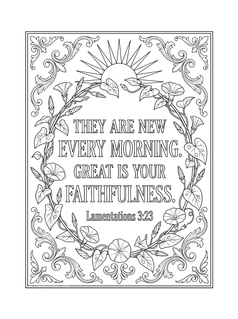 Lamentations 3:23 Coloring Page