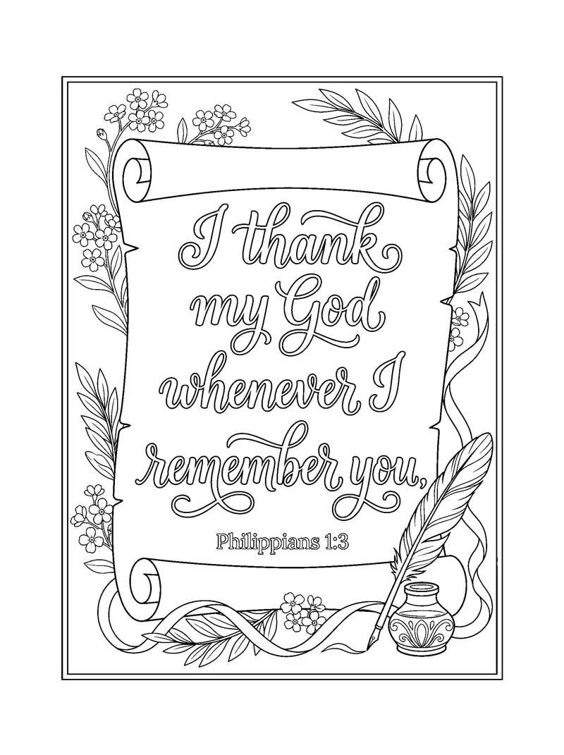 Philippians 1:3 Coloring Page