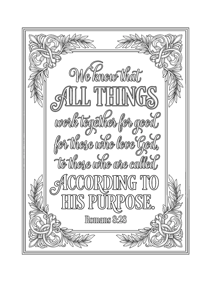 Romans 8:28 Coloring Page