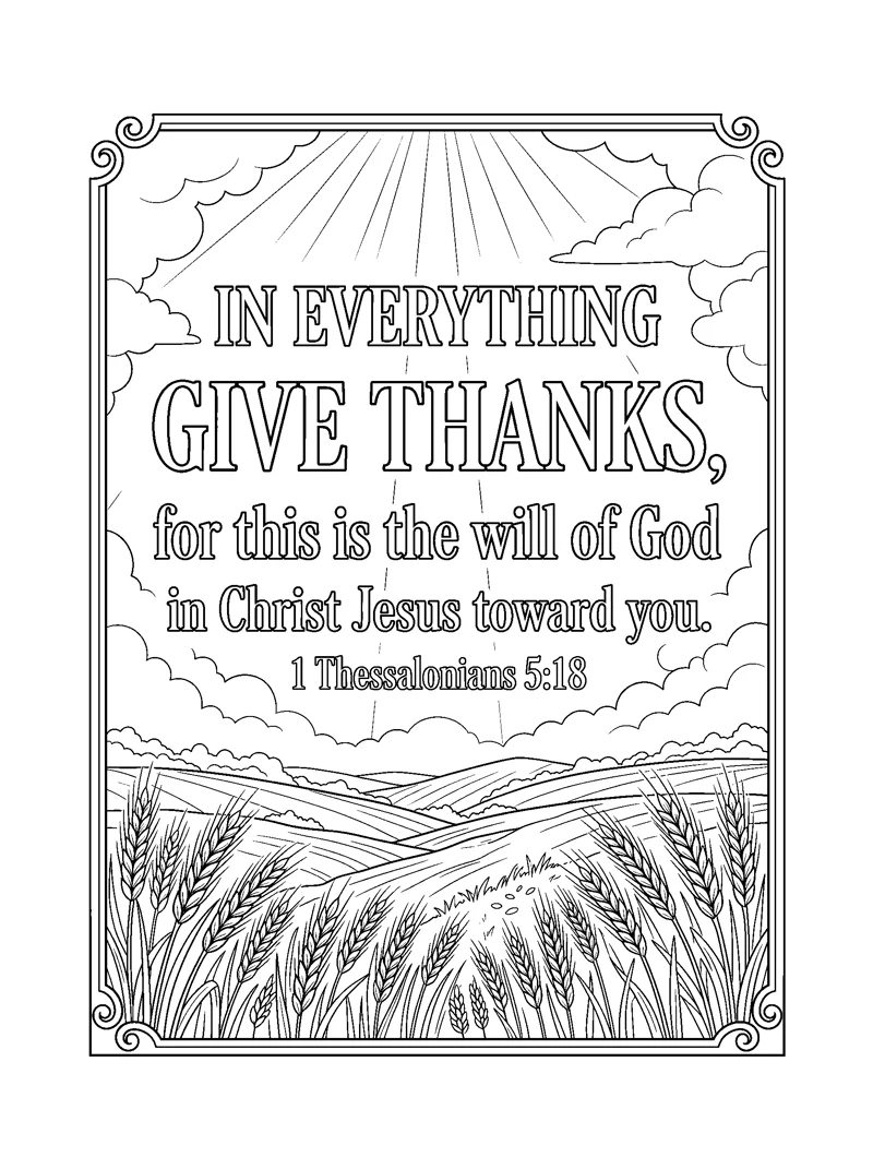 1 Thessalonians 5:18 Coloring Page