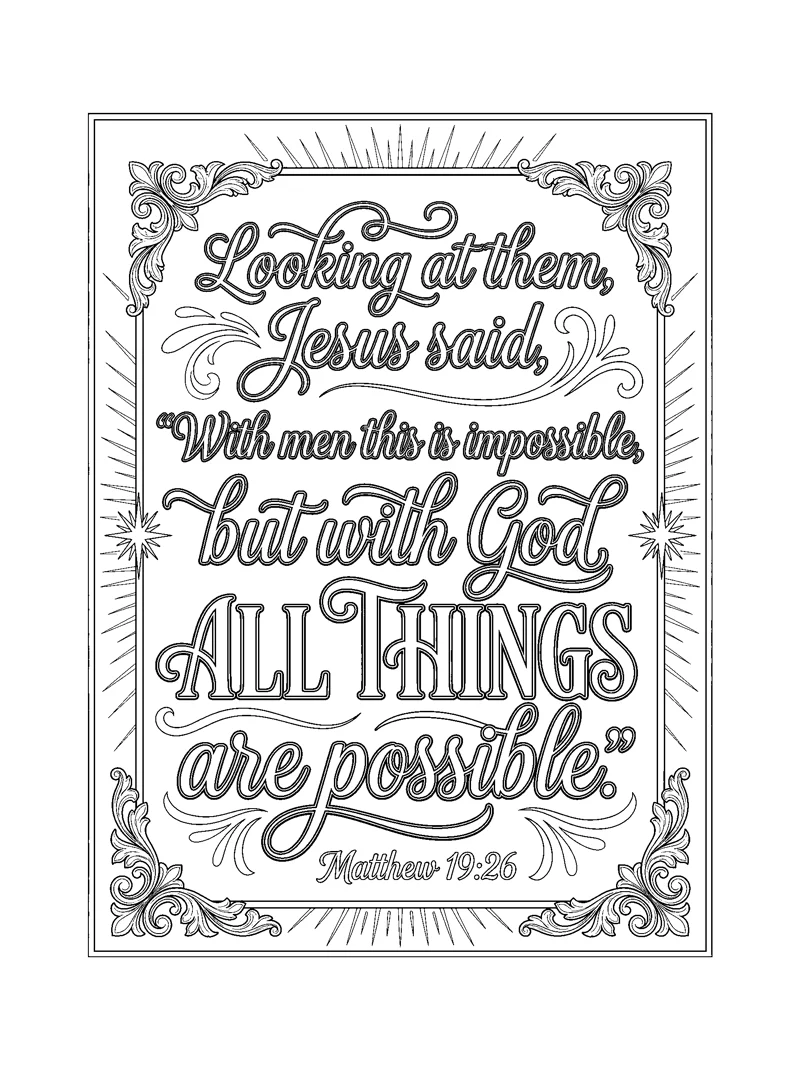 Matthew 19:26 Coloring Page