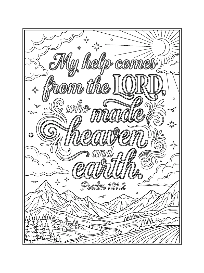 Psalm 121:2 Coloring Page